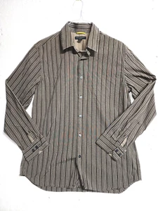 Banana Republic Shirt Mens Large 16 - 16 & 1/2 Striped Dark Brown Button Up - Picture 1 of 10