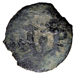 Judaea, Herod I the Great. Bronze Prutah Jerusalem Coin Cornucopia and Anchor - Picture 1 of 4