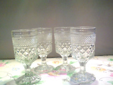 Set of 4 Vintage Anchor Hocking Clear Glass Wexford Wine or Juice Goblets 5 3/8"