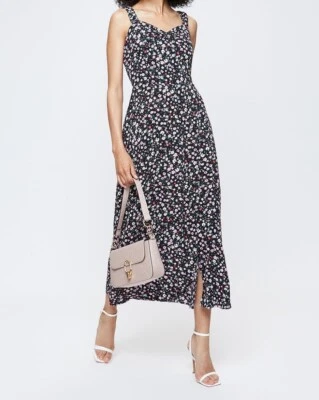 EX DOROTHY PERKINS LADIES DITSY STRAPPY MIDI DRESS TALL FIT NEW (ref 283) SALE