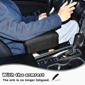 Car Armrest Storage Box Central Console Adjustable Heightening Pad Black Storage - Picture 1 of 14