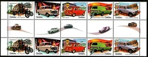 MINT 2006 DRIVING THROUGH THE YEARS CARS PICTURED STAMP GUTTER BLOCK OF 10 - Picture 1 of 1