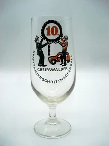 DDR  Bierglas Glas Ehrengeschenk 10. Greifswalder Kraftfahrerschrittmacherball - Picture 1 of 1