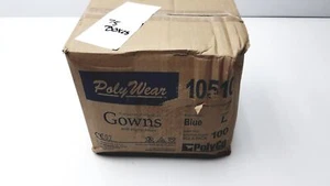 Polyco 10510 Polywear Gown Blue Large Pack of 100 - Picture 1 of 8