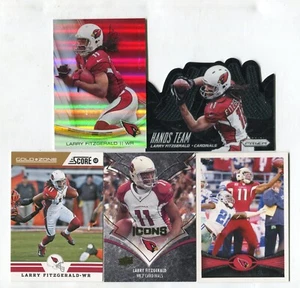 Lote de 5 tarjetas coleccionables de fútbol americano Larry Fitzgerald ARIZONA CARDINALS (LOTE 12) - Imagen 1 de 1