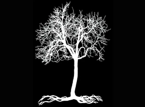 Tree Roots 2 pcs 4 Inch White Fused Glass Decals - Picture 1 of 2