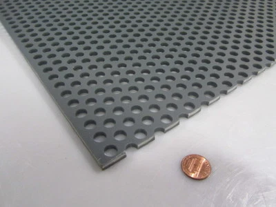 PVC Type I Perforated Sheet, 3/16" Thick x 24" x 24", 3/8" Dia Hole, Staggered - Image 1 of 4