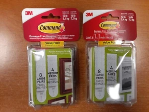 2 Packs: 3M Command Picture Hanging Strips, 1" x 2", White, Pack of 24 ea. - E2D - Picture 1 of 2