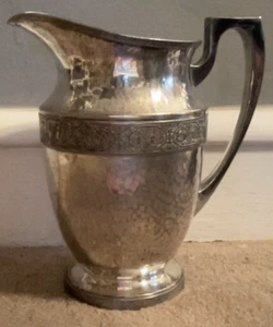 Vintage Silver Plate Pitcher. 9 1/2" Tall. Apollo EPNS. Bernard Rice's Sons, Inc - Picture 1 of 7