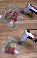 Electric Vacuum Pump Fridge Freezer Food Saver Storage 6 Bag Resealable Sous UK