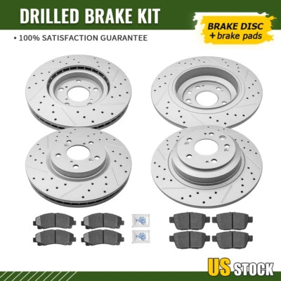 Pastillas cerámicas delanteras traseras y rotores de freno de disco para Acura TL 2009-2014 Foto 1 de 4