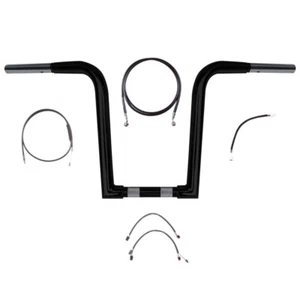 1 1/4" BBlack Wild 1 WO612 12" Ape Hanger Kit 2018 & Up Harley Softail w/ABS - Picture 1 of 2