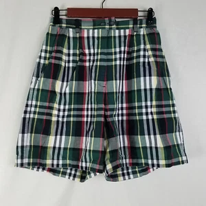 Izod Shorts Damen 10 mehrfarbig kariert hoher Bund gewebt Doppelknöpfe - Bild 1 von 12