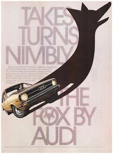 Audi Fox 1974 original - toma vueltas ágiles - anuncio impreso vintage - Imagen 1 de 1