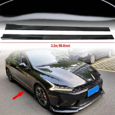 FOR KIA K5 2021 2022 86.6" SIDE SKIRTS LIP SPLITTER SPOILER BODY KIT GLOSS BLACK Foto 1 de 4