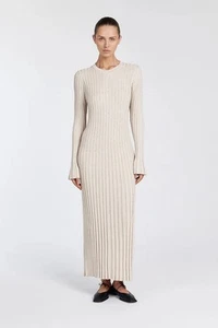 DISSH Ada Ribbed Knit Long Sleeve Maxi Dress Stone - Size Small - New With Tags - Picture 1 of 7