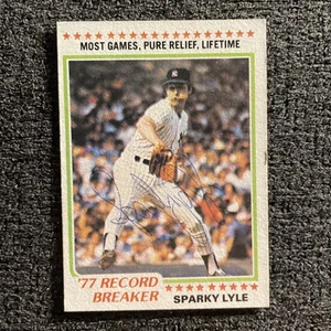 Tarjeta Topps 1978 firmada por Sparky Lyle New York Yankees - Imagen 1 de 3