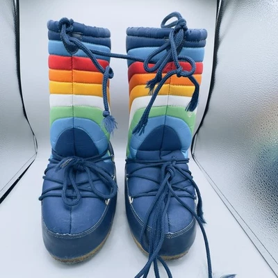 Tecnica Moon Botas Arco Iris Mujer EU35/38 US5/7 Azul Retro Nieve Invierno Años 80 Foto 1 de 4