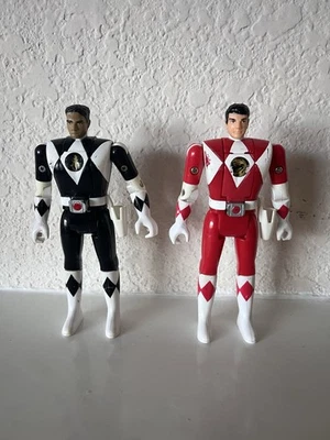 De colección 1993 Mighty Morphin Power Rangers rojo y negro Ranger cabeza abatible MMPR Foto 1 de 4
