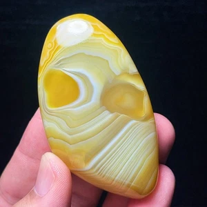 TOP 80g Polished Silk Banded Lace Agate Crystal Stone Madagascar L6216 - Picture 1 of 9