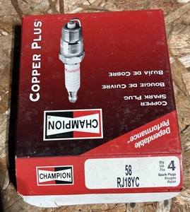 NOS Champion (58) RJ18YC Copper Plus Spark Plugs 4-Pack - Picture 1 of 2