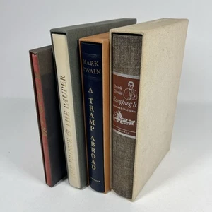 VTG Mark Twain BOOK LOT of 4 Hardcover Slipcase Heritage Press 1601 Tramp Pauper - Imagen 1 de 24