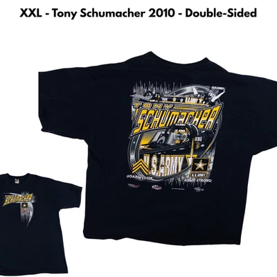 Camiseta de colección 2010 Tony Schumacher Go Army Racing XXL NHRA Drag Racing negra Foto 1 de 4