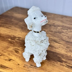 Vintage 7” White Spaghetti Poodle w/Pointed Nose Dog Japan White - Picture 1 of 8