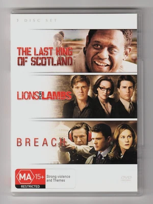 The Last King Of Scotland / Lions For Lambs / Breach DVD 3 Movies - Very Good - image 1 of 2