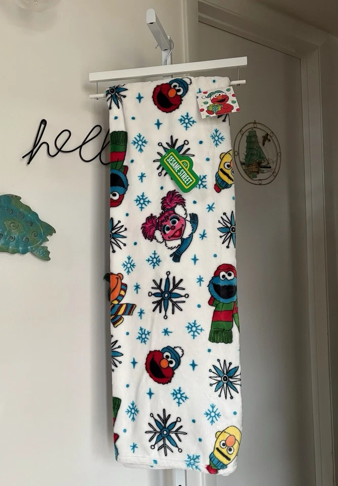 NEW Sesame Street Winter Snowflakes Throw Blanket - Image 1 of 1