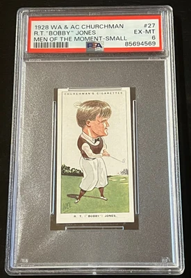 1928 WA & AC CHURCHMAN #27 PSA 6 R. T. "BOBBY" JONES  ROOKIE MEN OF THE MOMENT - Image 1 of 4