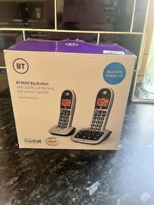 BT 4600 Twin Cordless Phones with Big Buttons Silver - Zdjęcie 1 z 3