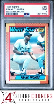 1990 TOPPS #414 FRANK THOMAS RC HOF NAME ON FRONT PSA 9 - Image 1 of 2