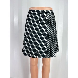 HALOGEN Women’s Geometric Satin Pleated Skirt Sz 8P - Picture 1 of 6