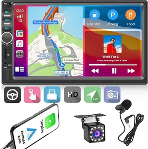 Double 2DIN 7" Android Auto Touch Screen Car Stereo Radio GPS Navi FM AM Carplay - Picture 1 of 12