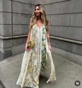 Zara ZW Collection Long Volume Floral Patchwork Dress Size M 2826/127 New - Picture 1 of 8