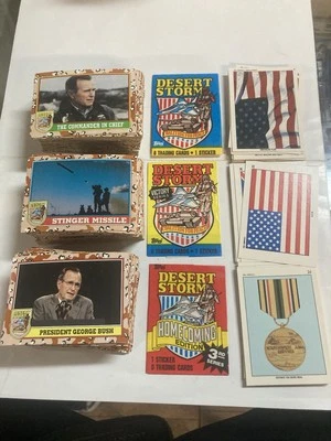 1991 Topps Desert storm complete set 264 cards+ 44 Stickers + 3 Wrappers 1,2,3 - Image 1 of 4