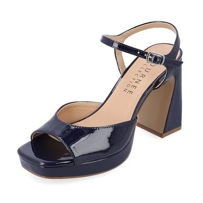 Journee Collection Mujer 7 M Azul Marino Ziarre Peep Toe Plataforma Zapatos de Bomba Nuevos en Caja SD2 Foto 1 de 4