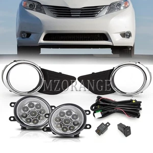 Front LED Fog Light Lamp Cover Bezel Wiring Switch Kit For Toyota Sienna 11-2017 - Picture 1 of 22