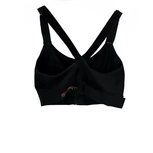 SHEFIT WOMEN 5 LUXE Black ZIP FRONT NO WIRE Adjustable FULL COVER SPORTS BRA - Picture 1 of 7