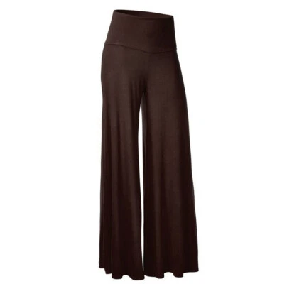 Women's Office Loose Stretch High Waist Wide Leg Long Pants Palazzo Trousers - Image 1 of 4
