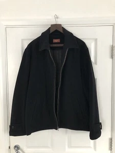Men’s M&S Wool Mix Jacket Size Large quilted Lining Black Italian Fabric VGC - Picture 1 of 5