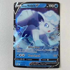Pokémon Silver Tempest #33 Alolan Vulpix V Full Art Holo Ultra Rare - Picture 1 of 2