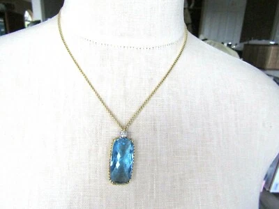 David Yurman 30 мм X 15 мм топаз бриллиант 18k коробка цепочка ожерелье - Изображение 1 из 4