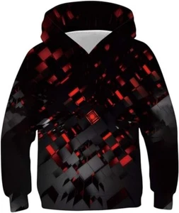 Boys 3D Print Casual Pullover Hoodies, Hooded Sweatshirts, Size Medium - Picture 1 of 7