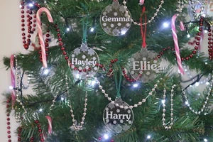 Albero di Natale Bauble personalizzato bambini acrilico decorazione albero di Natale ornamento - Foto 1 di 6