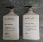 2 Blackstone Mens Grooming  BOUBON + CEDAR 3-in-1 Hair Face Body Wash 35 oz each