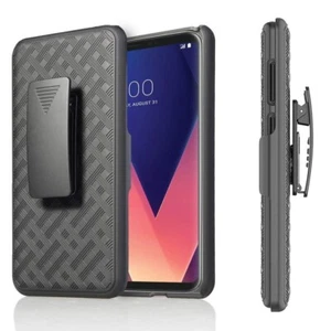Per LG G7 ThinQ - Custodia Armor Shell combo clip da cintura fondina cover con cavalletto - Foto 1 di 6