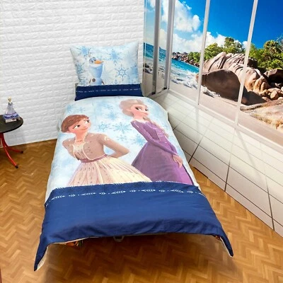 Disney Frozen Movie Set Lit Simple Housse de Couette 160x200cm Linge Coton - Photo 1/2