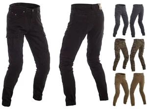 Pantalones de carga Richa Apache de algodón/denim Dupont de ajuste ajustado para motocicleta armadura - Imagen 1 de 6